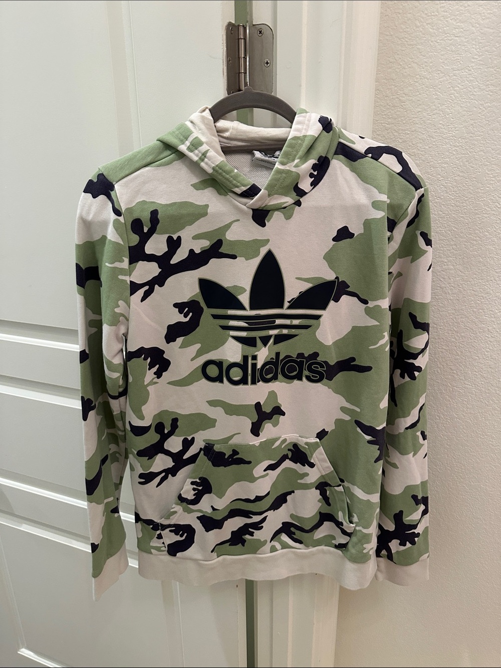 adidas Men’s Camo Crewneck Hoodie - Green/White/Black